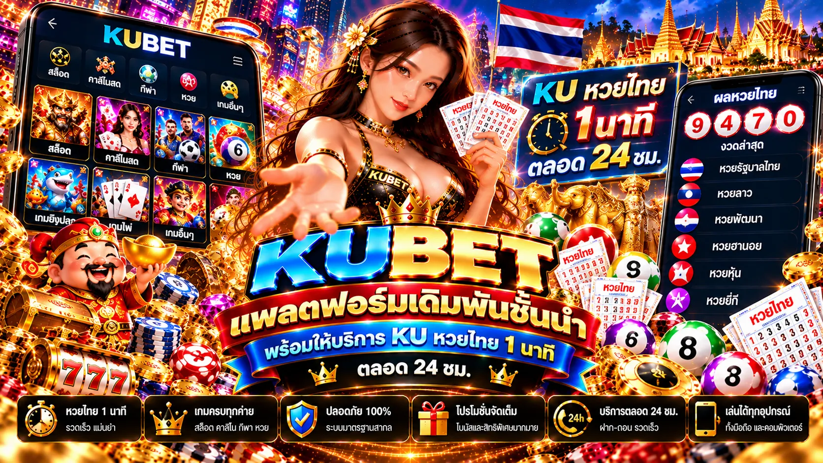 KUBET แพลตฟอร์มเดิมพันชั้นนำ พร้อมให้บริการ KU หวยไทย 1 นาที ตลอด 24 ชม.